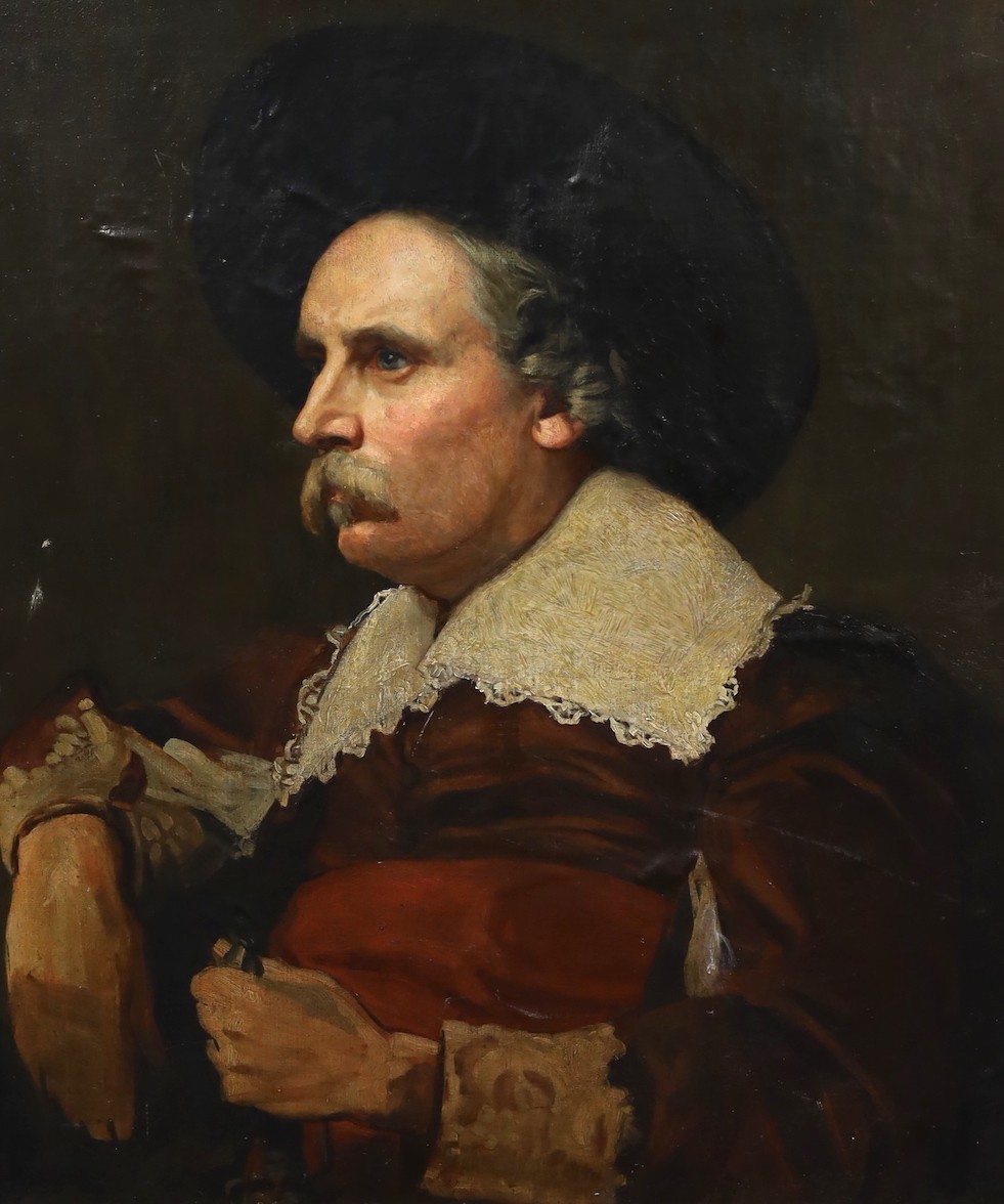 Manner of Diego Velazquez, oil on canvas, Portrait of a man, 76 x 62cm